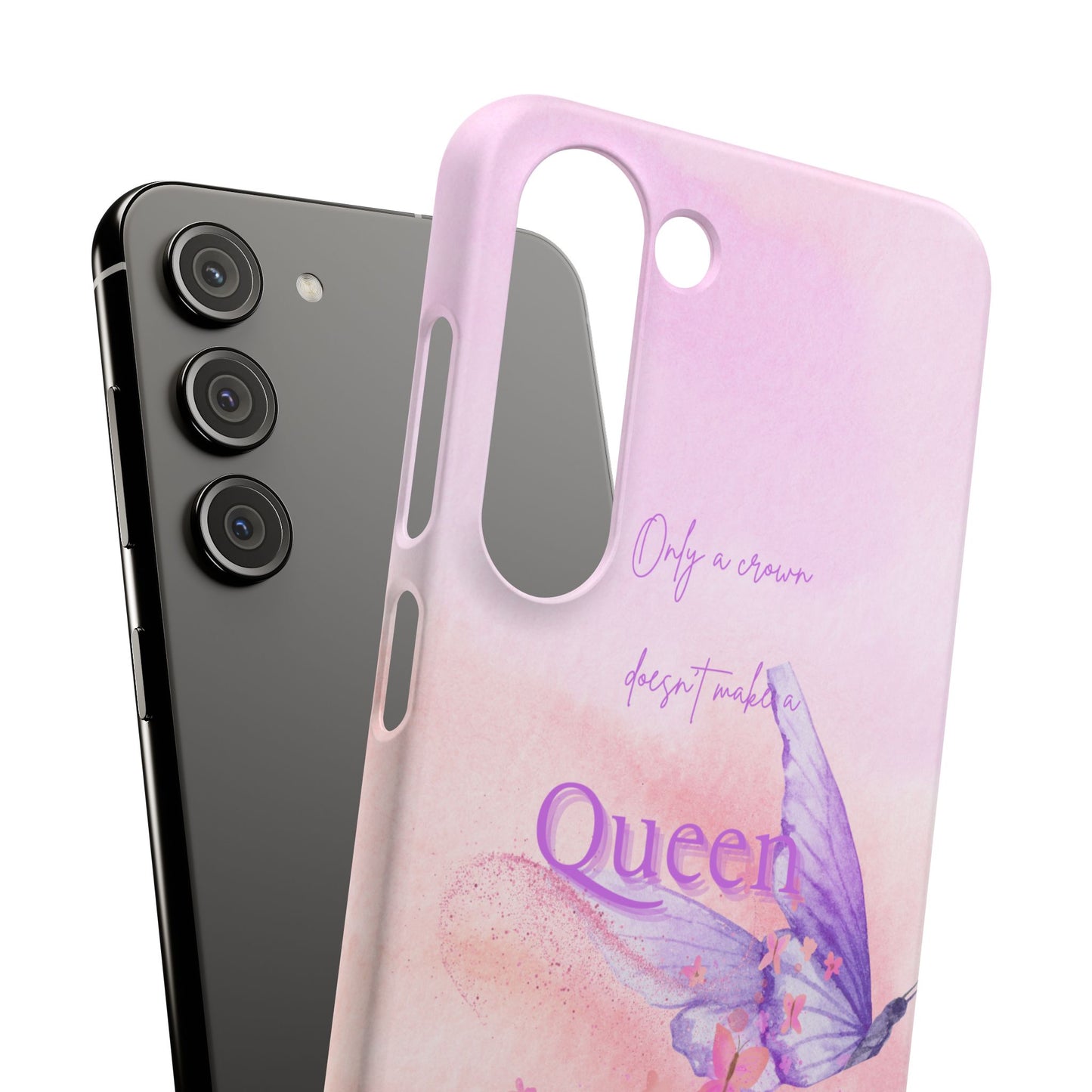 Butterfly Queen Phone Case, Floral Snap Case for Women, Dreamy Aesthetic
