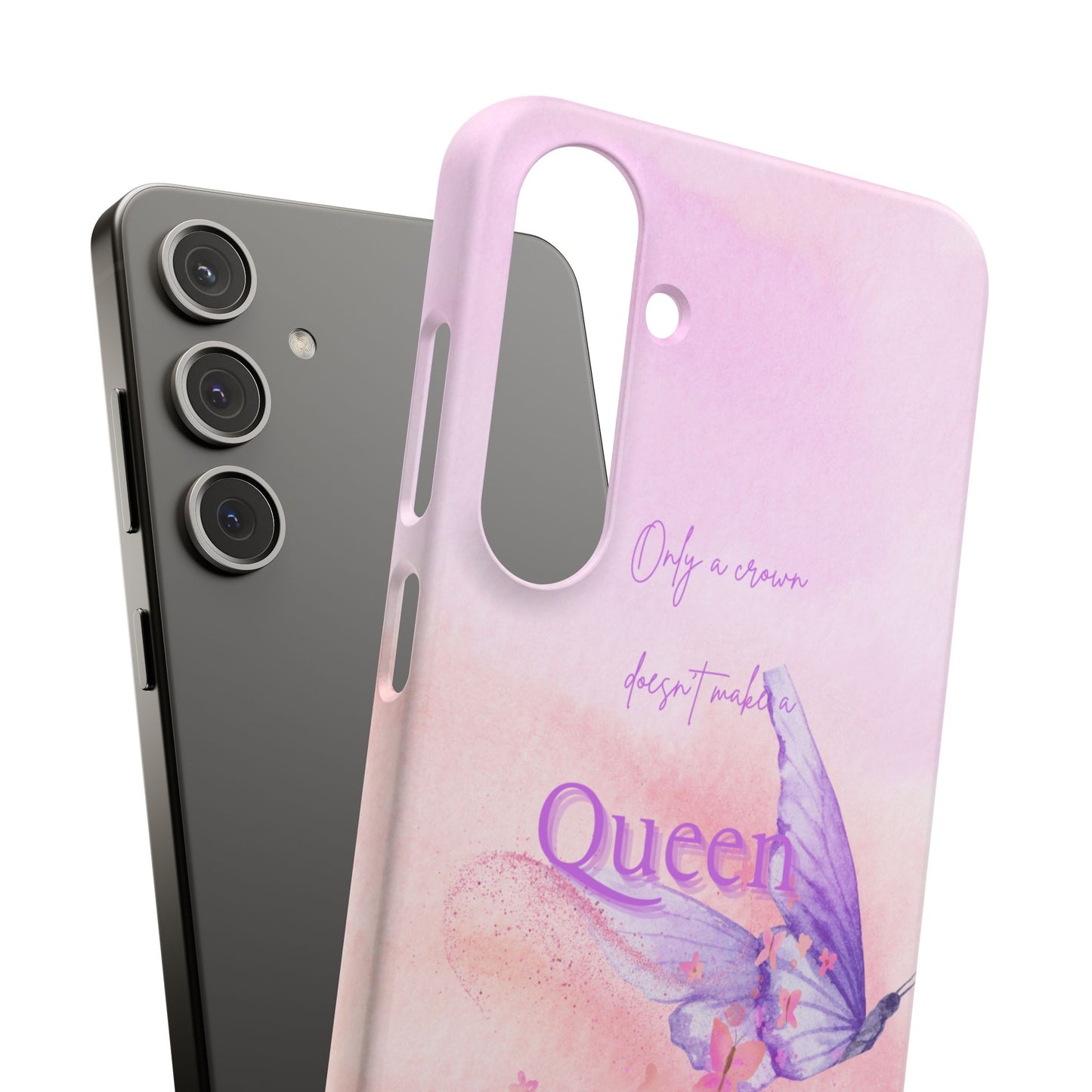 Butterfly Queen Phone Case, Floral Snap Case for Women, Dreamy Aesthetic