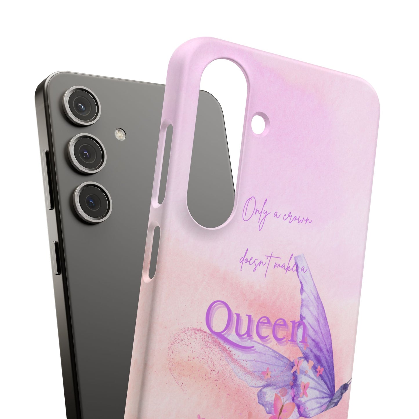 Butterfly Queen Phone Case, Floral Snap Case for Women, Dreamy Aesthetic