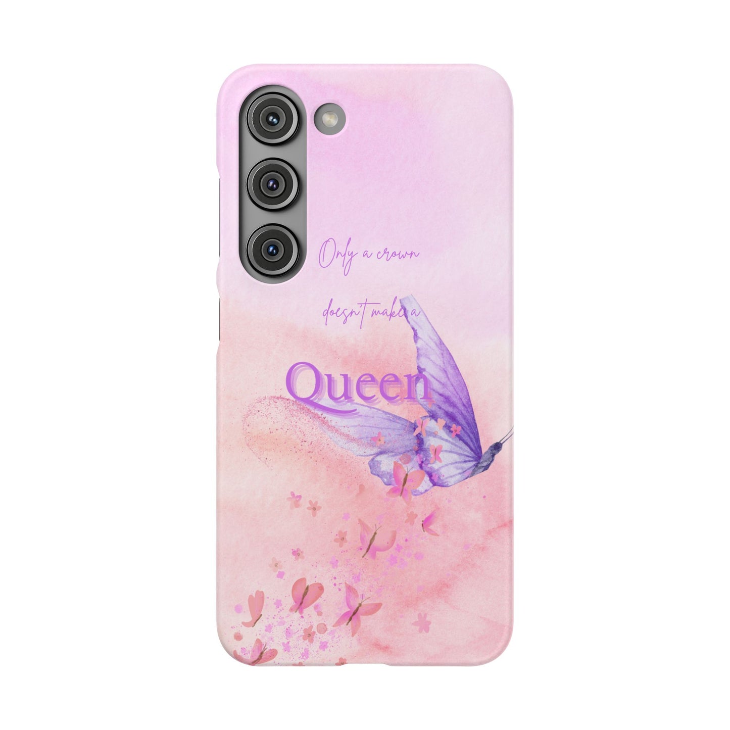 Butterfly Queen Phone Case, Floral Snap Case for Women, Dreamy Aesthetic