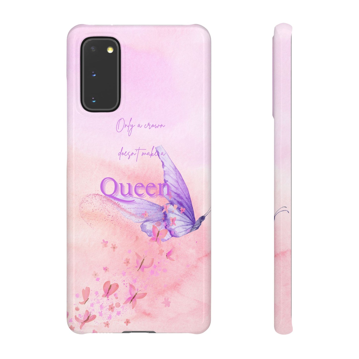 Butterfly Queen Phone Case, Floral Snap Case for Women, Dreamy Aesthetic