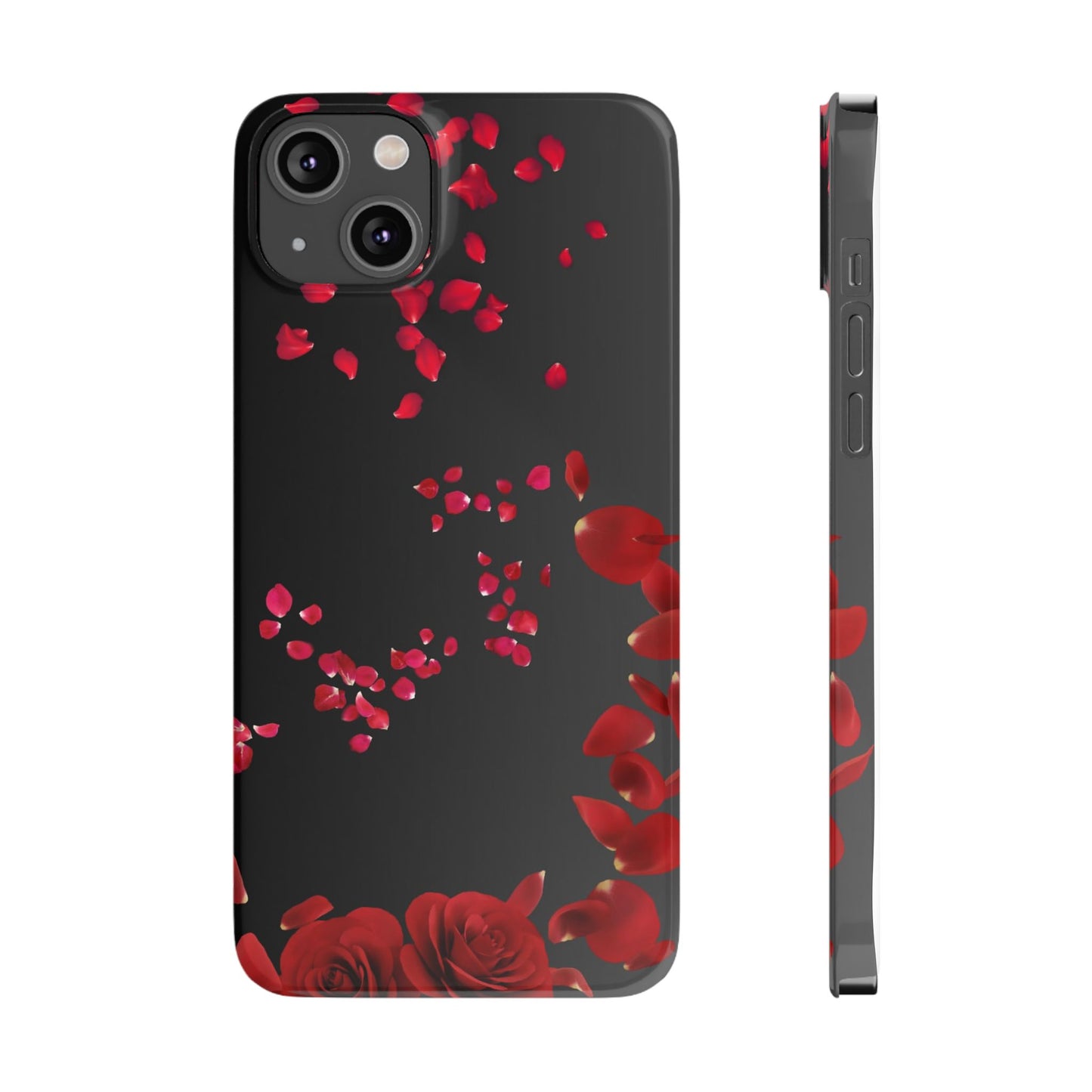Romantic Rose Slim Phone Case - Floral Design, Love Gift, Phone Accessory, Customizable Cover, Valentine’s Day Present