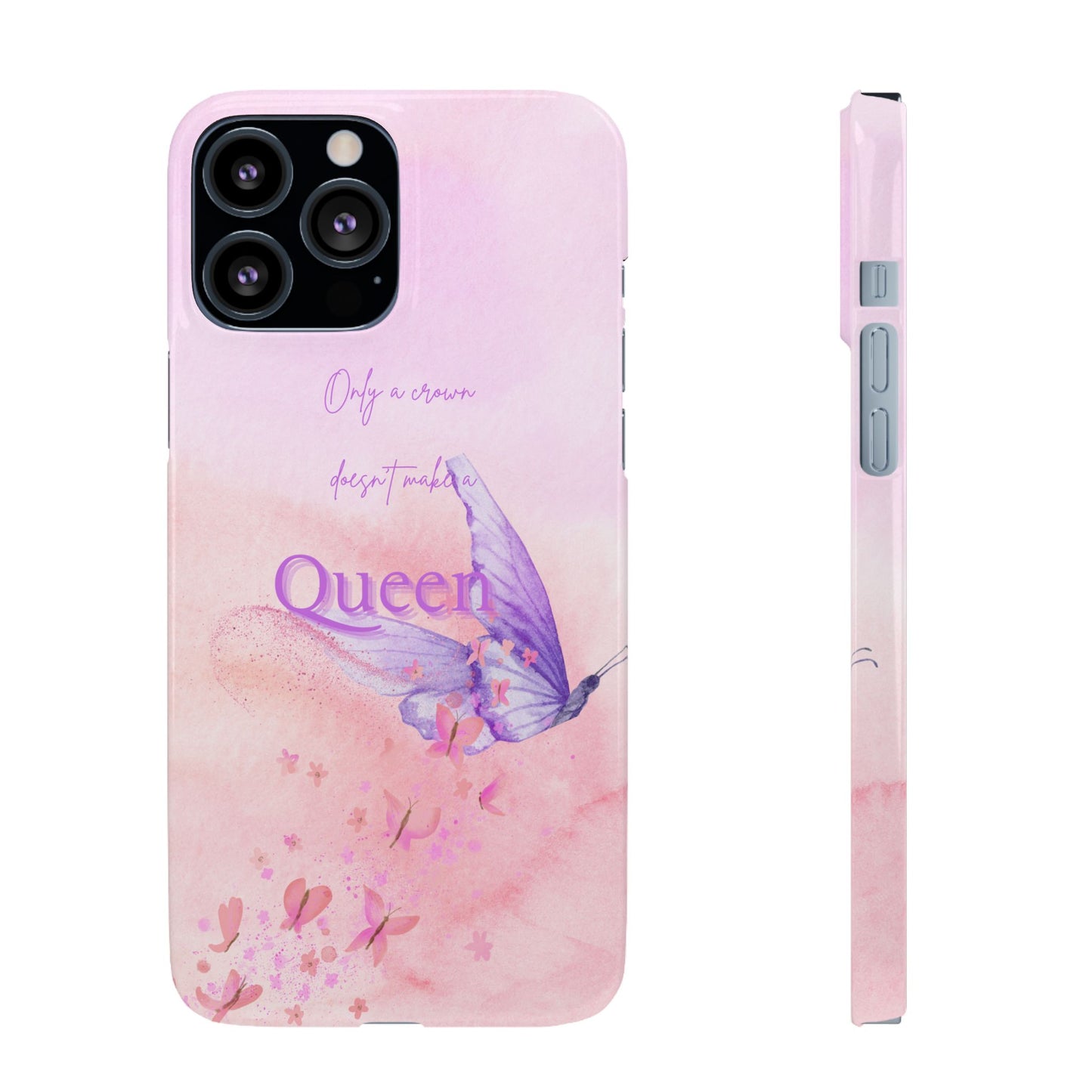 Butterfly Queen Phone Case, Floral Snap Case for Women, Dreamy Aesthetic