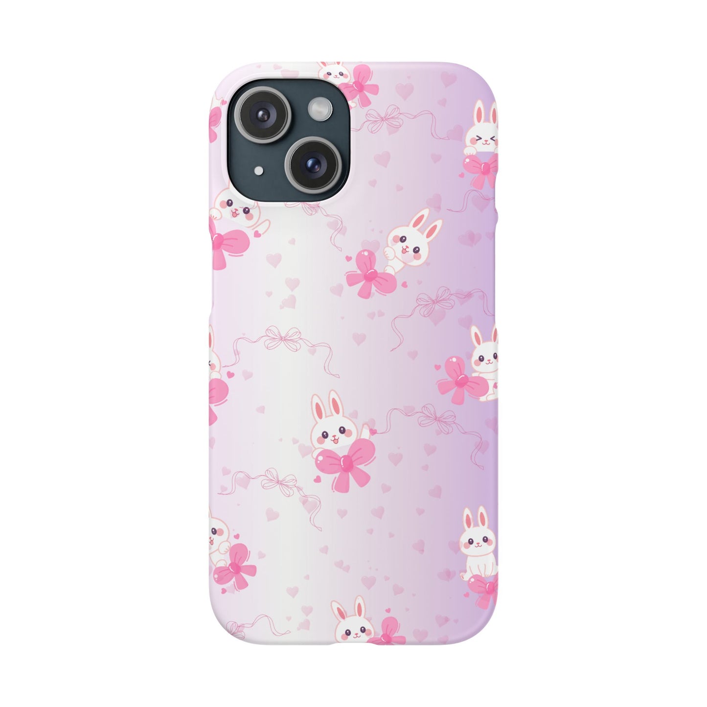 Cute Bunny Snap Cases, Pink Bunny Phone Case, Pastel Animal Phone Cover, Spring Accessories, Gift for Animal Lovers