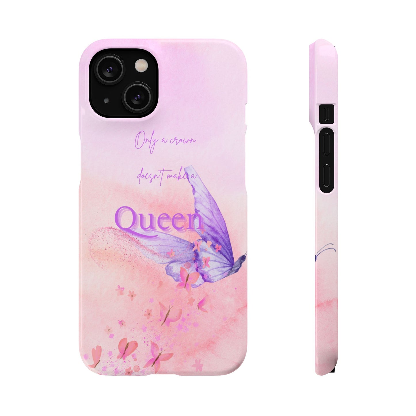 Butterfly Queen Phone Case, Floral Snap Case for Women, Dreamy Aesthetic