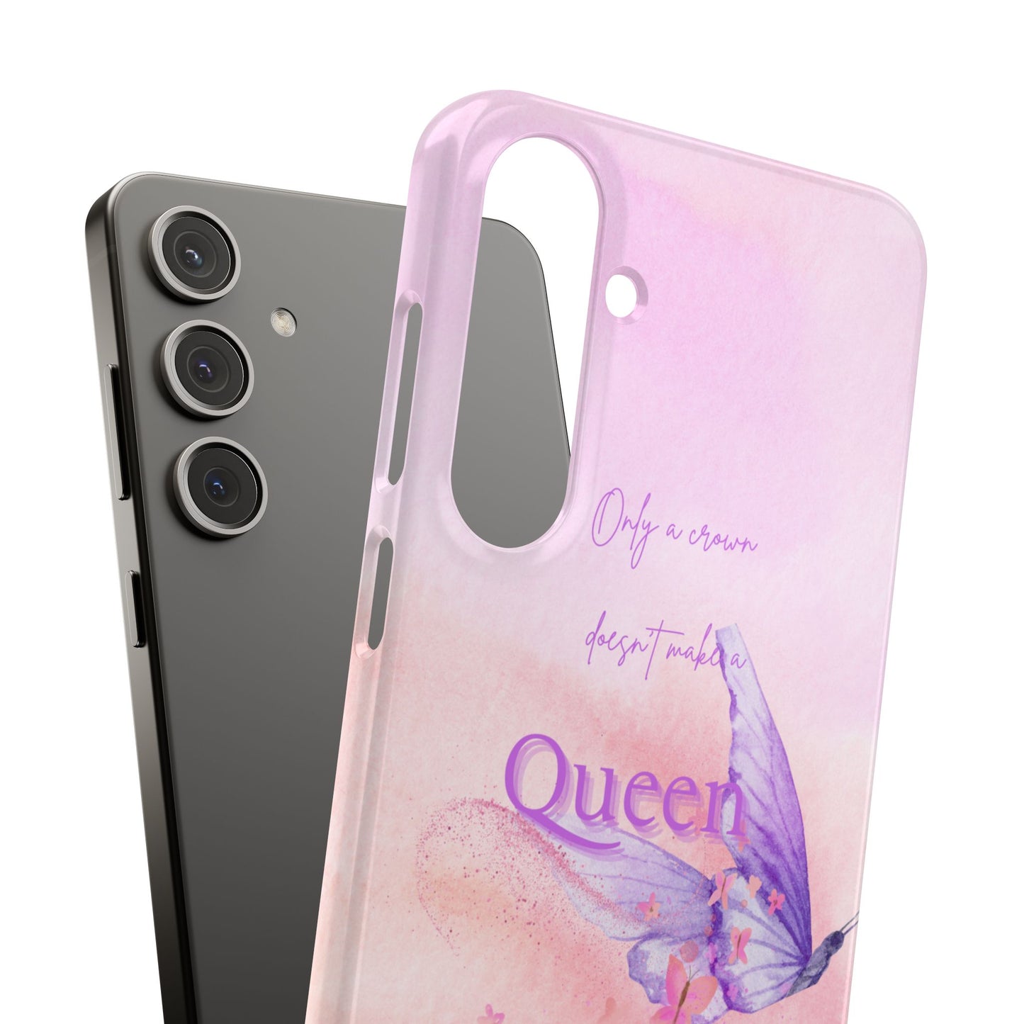 Butterfly Queen Phone Case, Floral Snap Case for Women, Dreamy Aesthetic