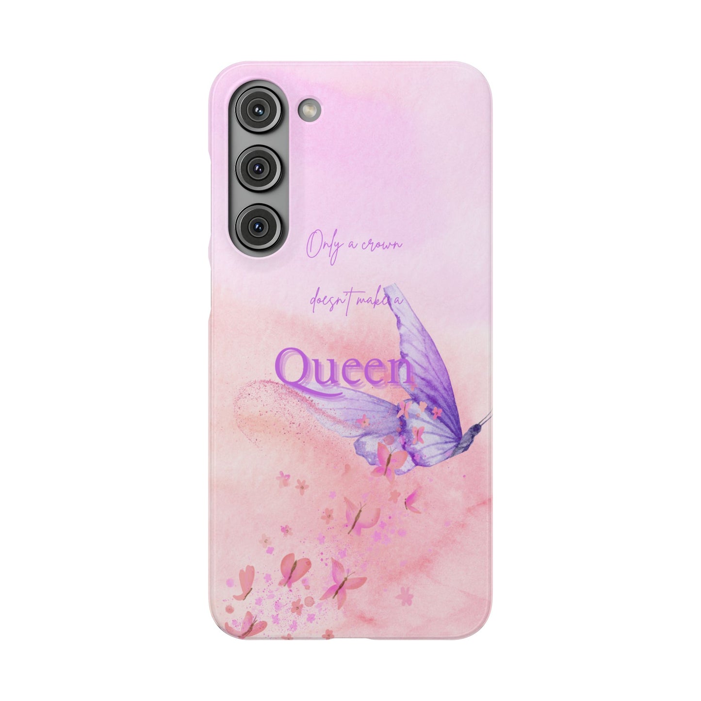 Butterfly Queen Phone Case, Floral Snap Case for Women, Dreamy Aesthetic