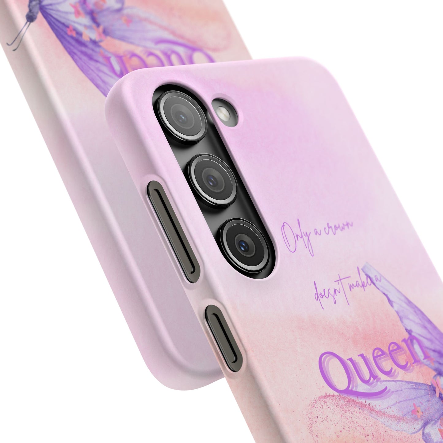Butterfly Queen Phone Case, Floral Snap Case for Women, Dreamy Aesthetic