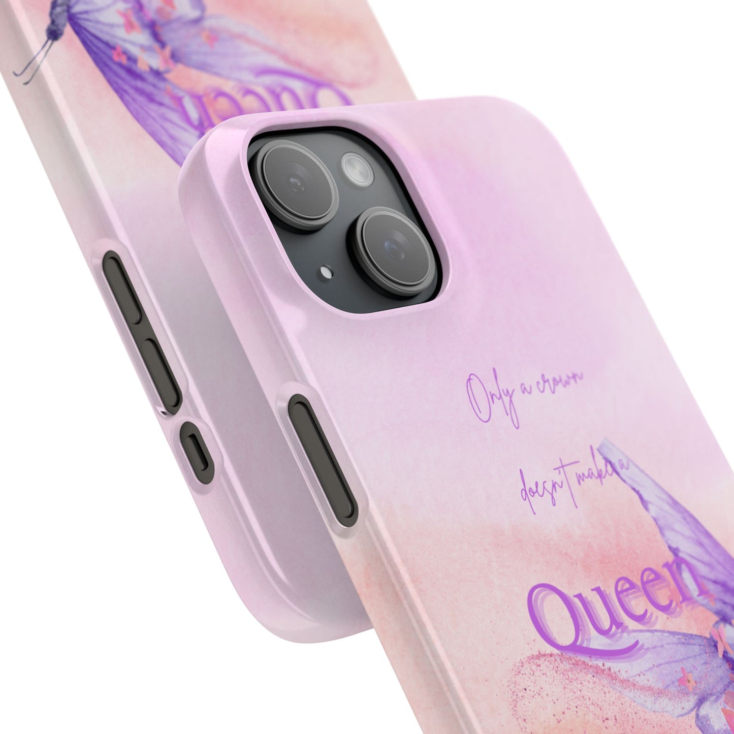 Butterfly Queen Phone Case, Floral Snap Case for Women, Dreamy Aesthetic