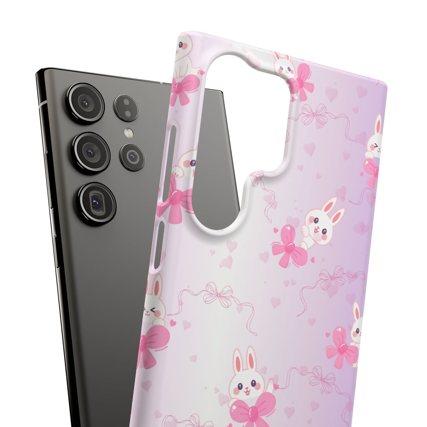 Cute Bunny Snap Cases, Pink Bunny Phone Case, Pastel Animal Phone Cover, Spring Accessories, Gift for Animal Lovers