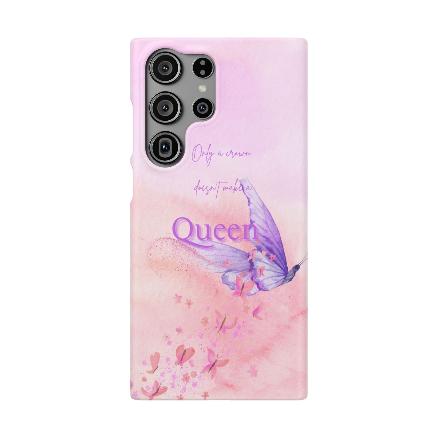 Butterfly Queen Phone Case, Floral Snap Case for Women, Dreamy Aesthetic