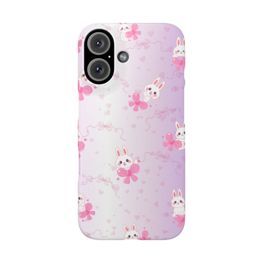 Cute Bunny Snap Cases, Pink Bunny Phone Case, Pastel Animal Phone Cover, Spring Accessories, Gift for Animal Lovers