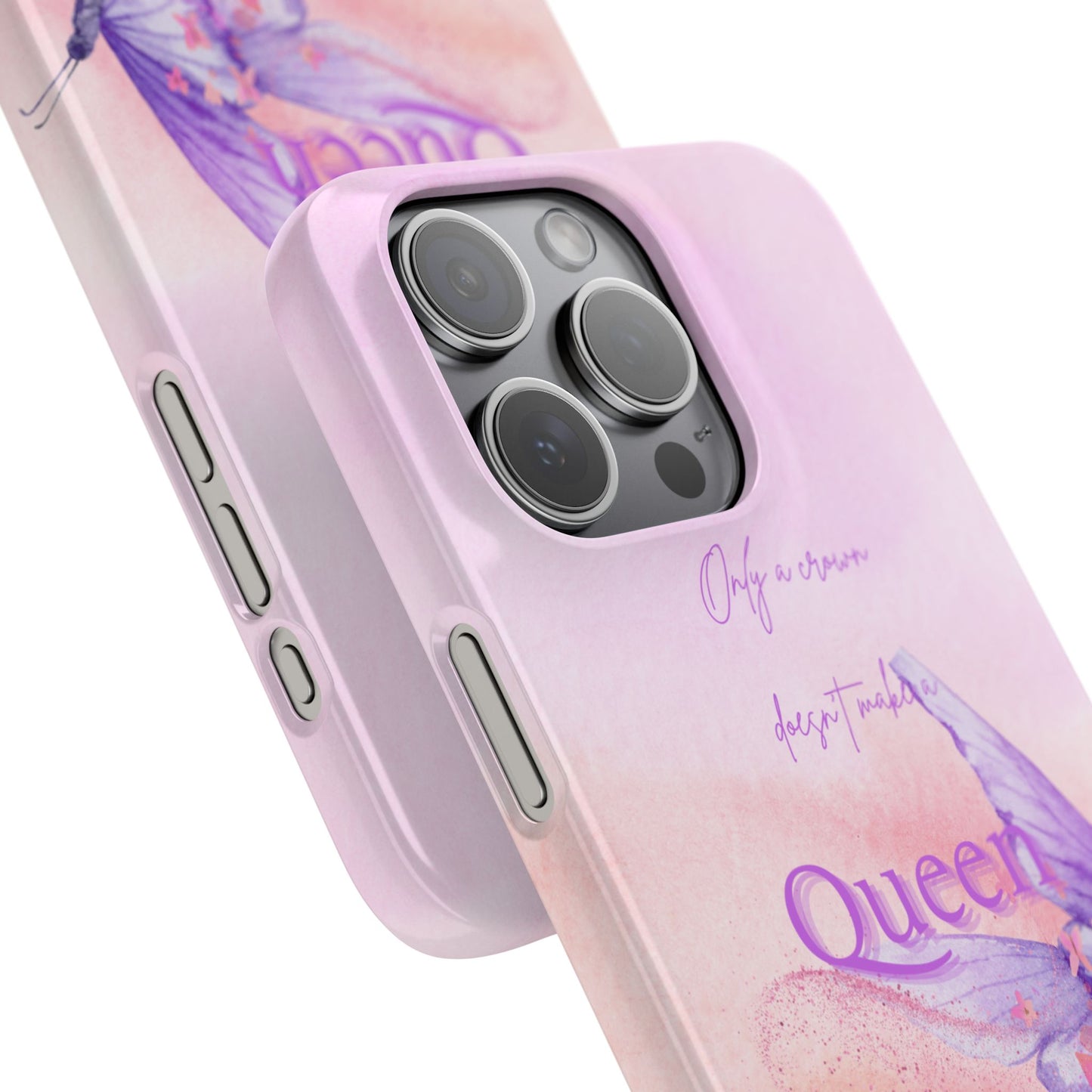 Butterfly Queen Phone Case, Floral Snap Case for Women, Dreamy Aesthetic