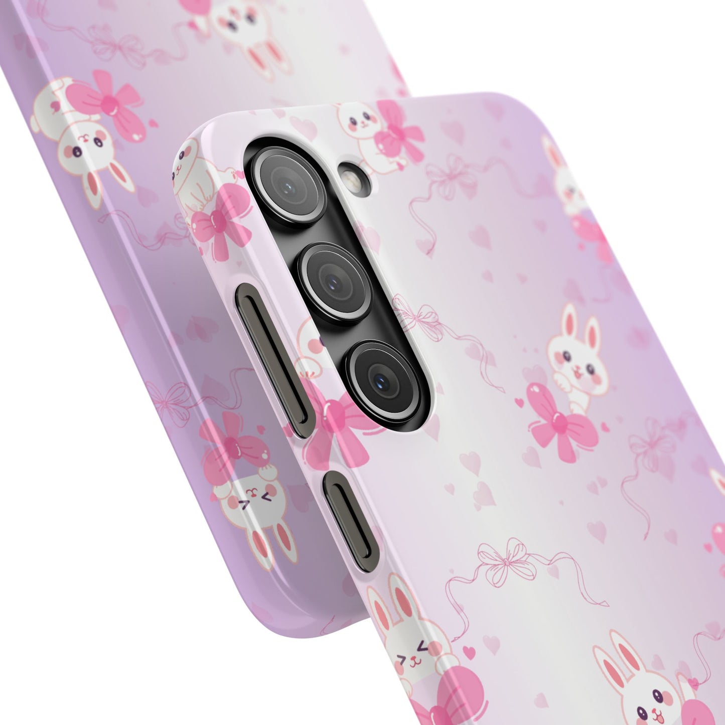 Cute Bunny Snap Cases, Pink Bunny Phone Case, Pastel Animal Phone Cover, Spring Accessories, Gift for Animal Lovers