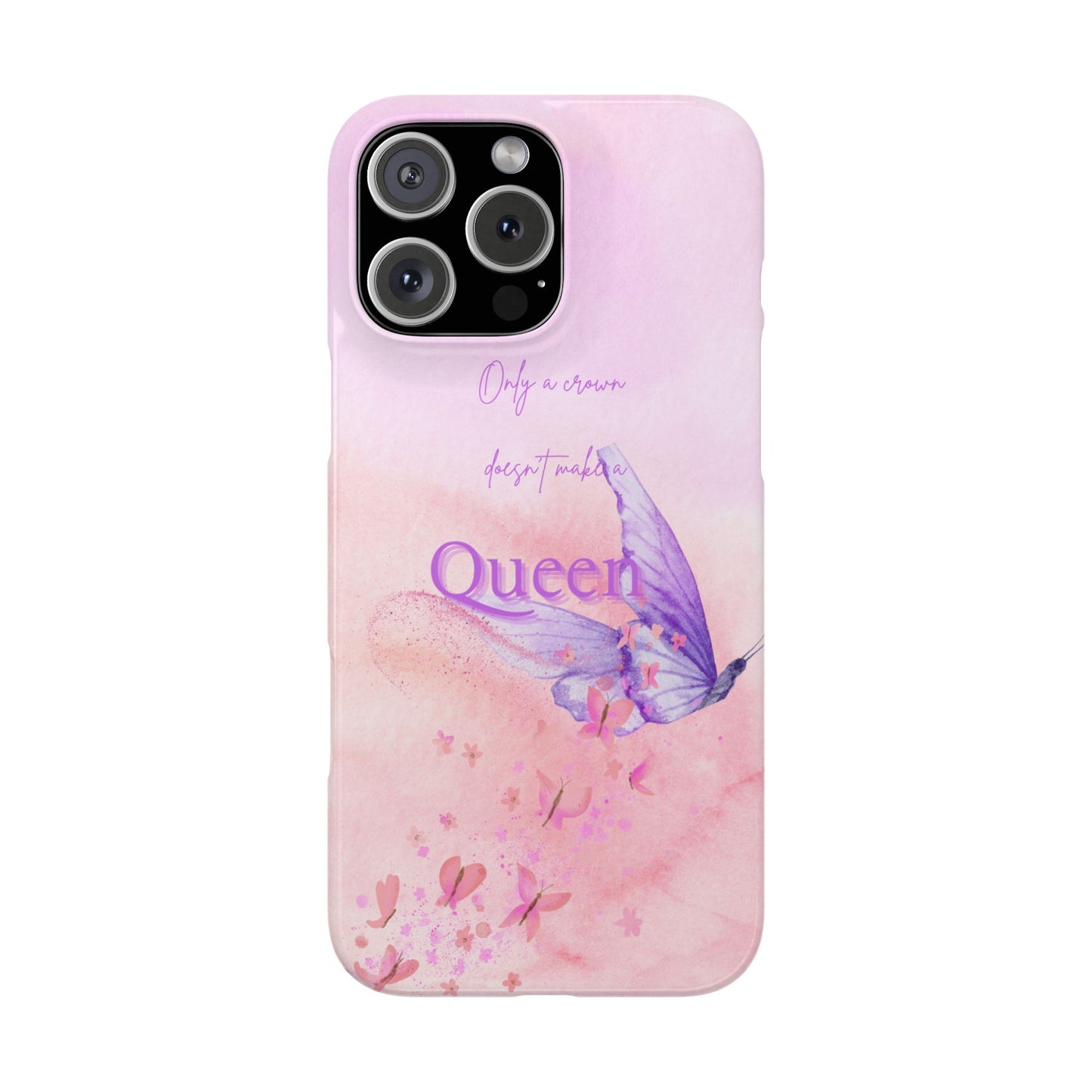 Butterfly Queen Phone Case, Floral Snap Case for Women, Dreamy Aesthetic
