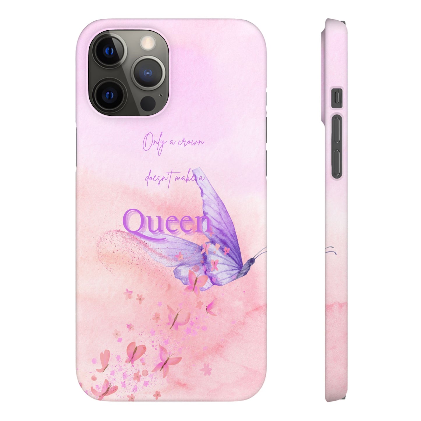 Butterfly Queen Phone Case, Floral Snap Case for Women, Dreamy Aesthetic