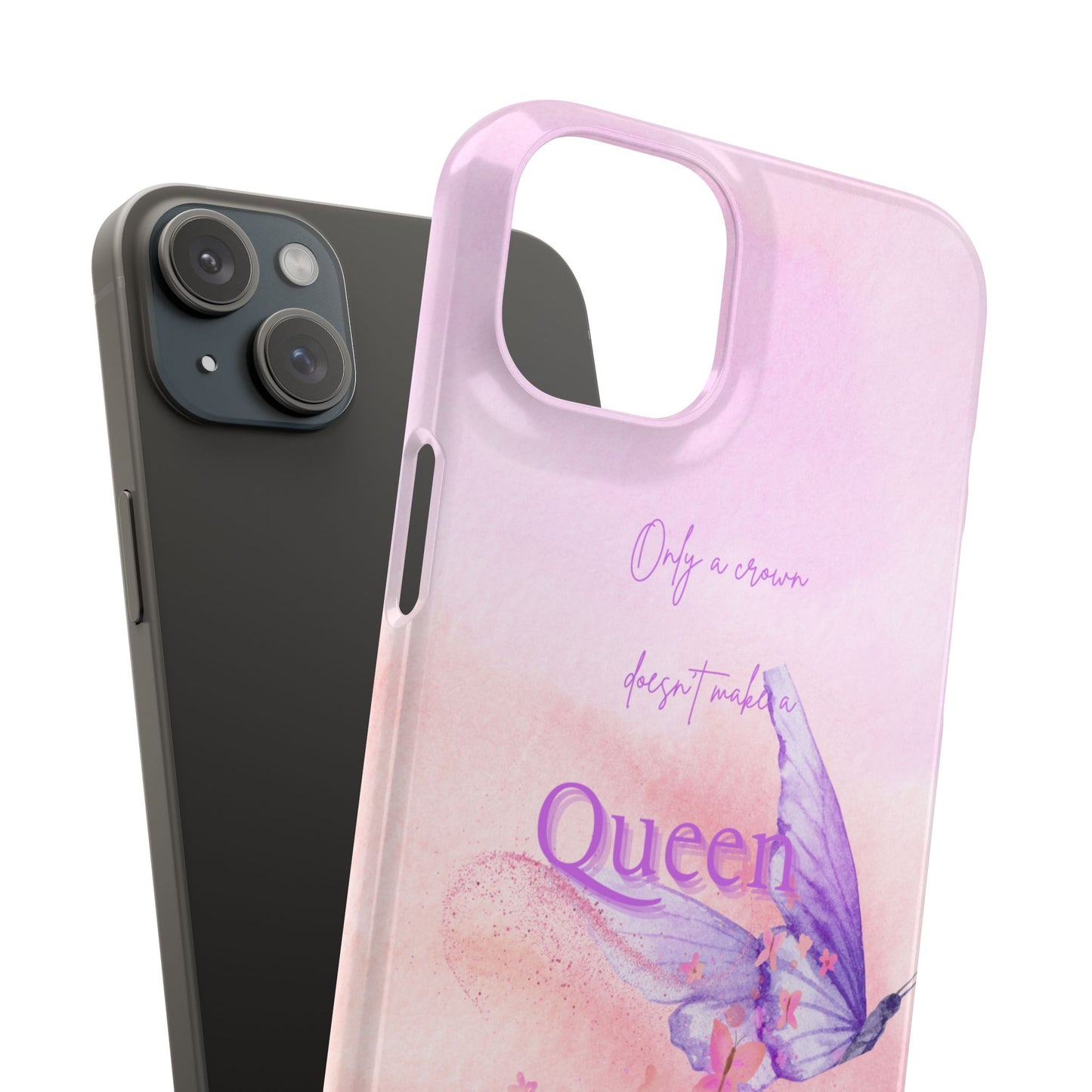 Butterfly Queen Phone Case, Floral Snap Case for Women, Dreamy Aesthetic
