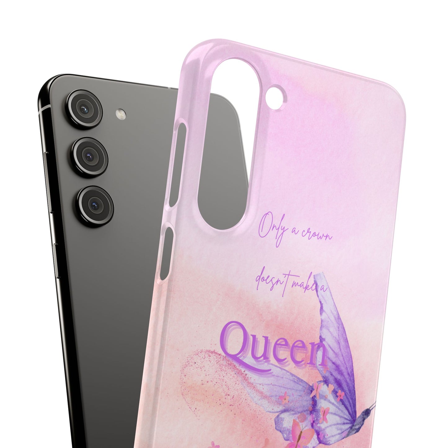 Butterfly Queen Phone Case, Floral Snap Case for Women, Dreamy Aesthetic