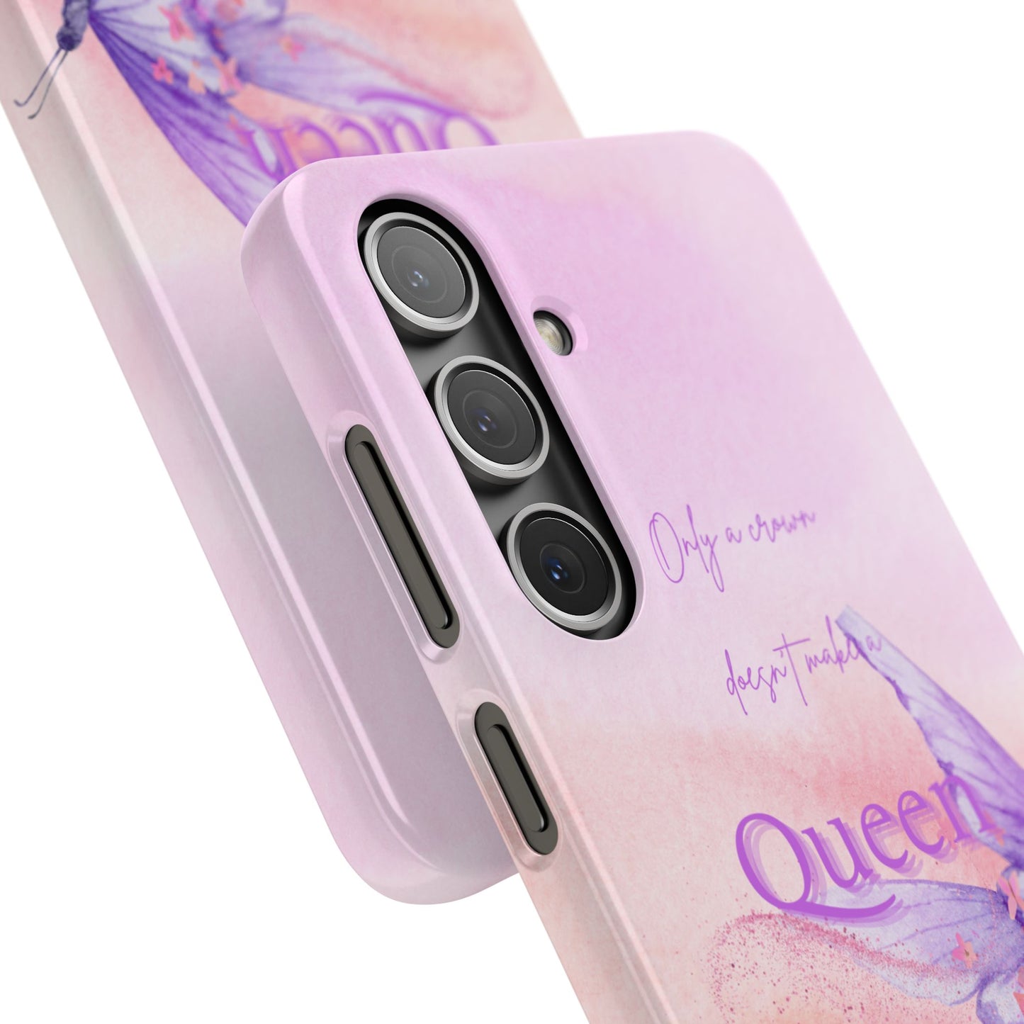 Butterfly Queen Phone Case, Floral Snap Case for Women, Dreamy Aesthetic