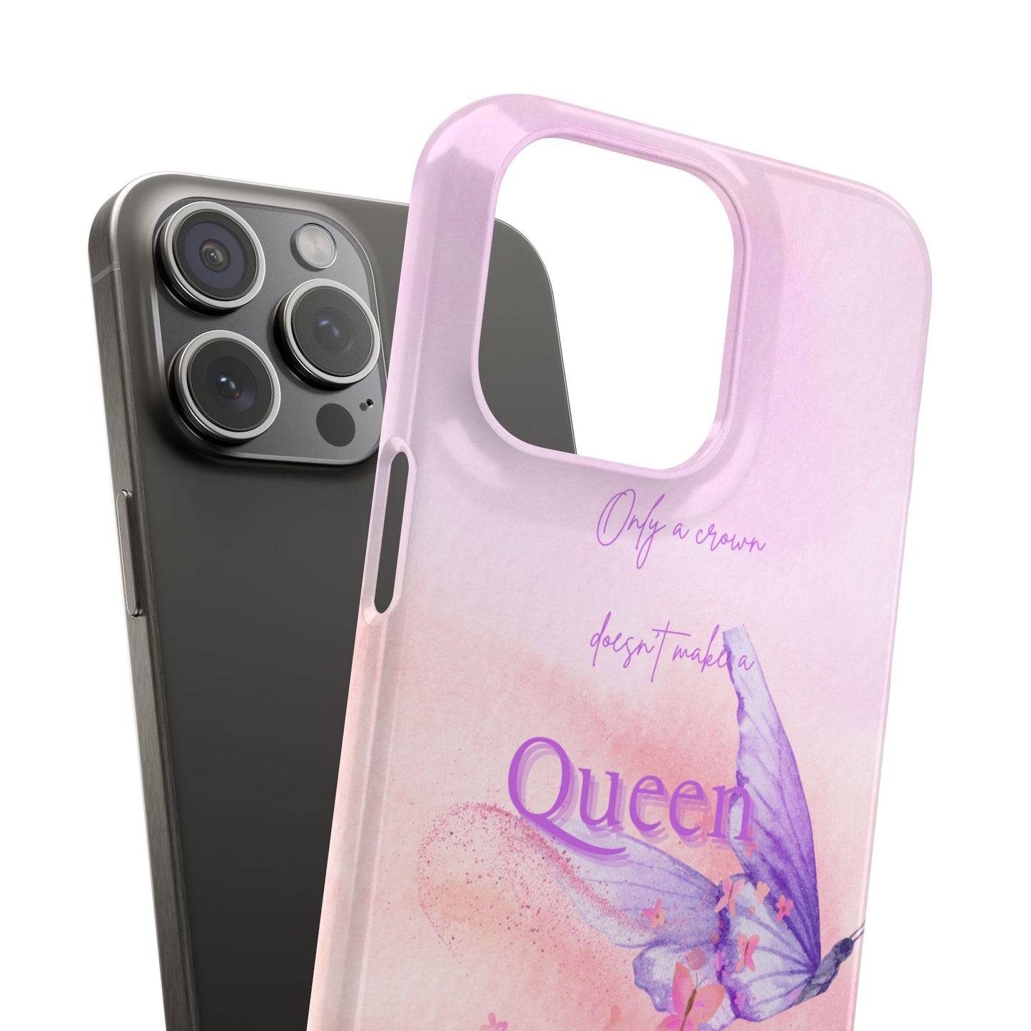 Butterfly Queen Phone Case, Floral Snap Case for Women, Dreamy Aesthetic