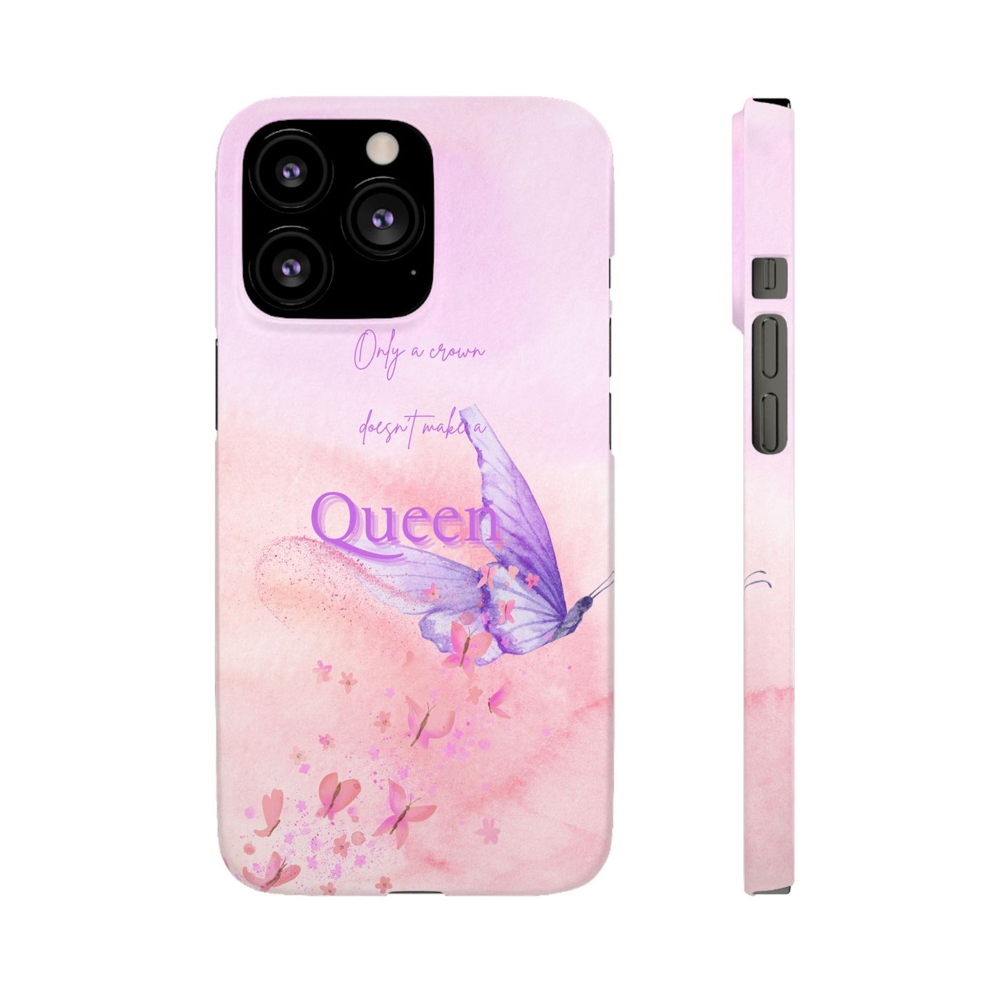 Butterfly Queen Phone Case, Floral Snap Case for Women, Dreamy Aesthetic