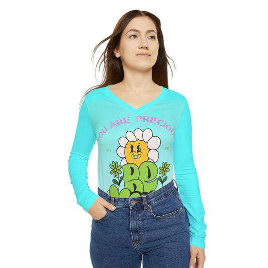 Boho Flower Kindness V-neck women's tee