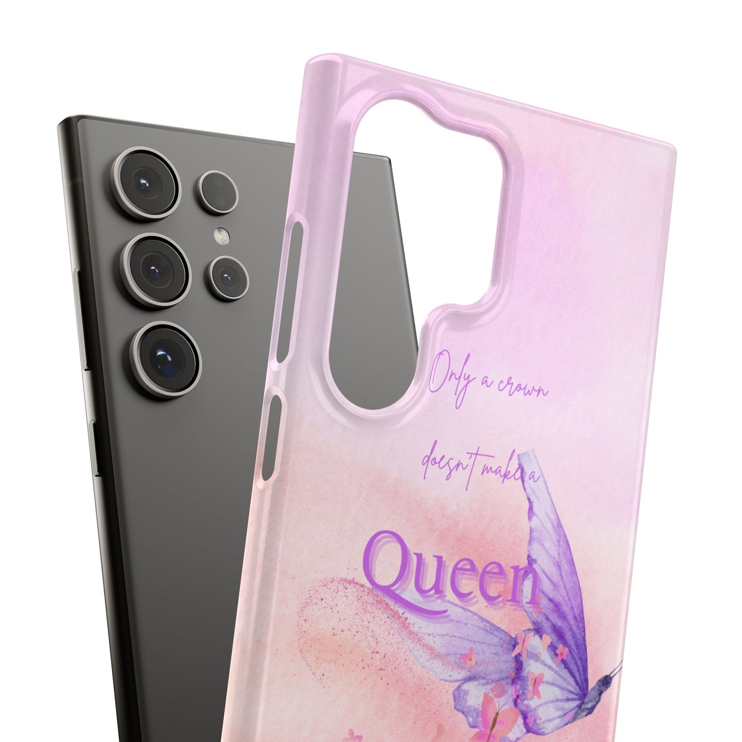 Butterfly Queen Phone Case, Floral Snap Case for Women, Dreamy Aesthetic
