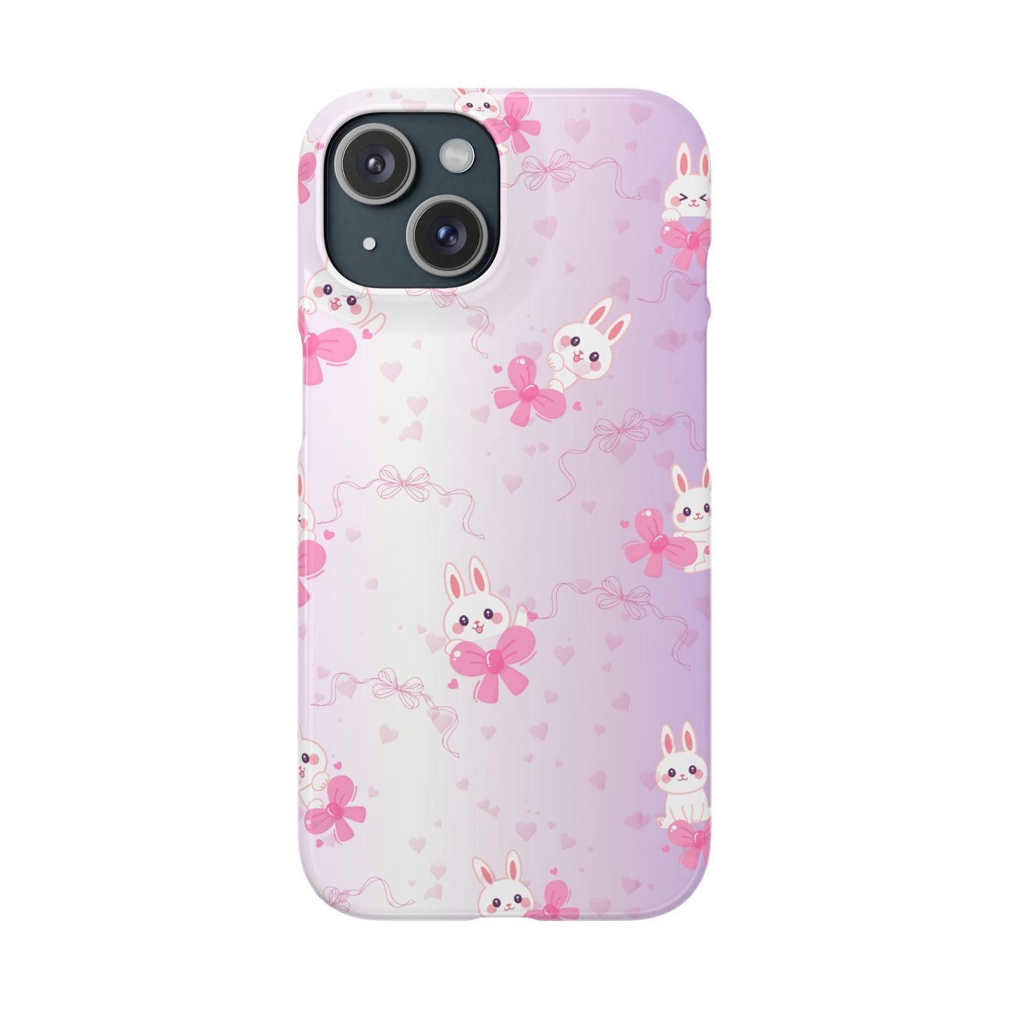 Cute Bunny Snap Cases, Pink Bunny Phone Case, Pastel Animal Phone Cover, Spring Accessories, Gift for Animal Lovers