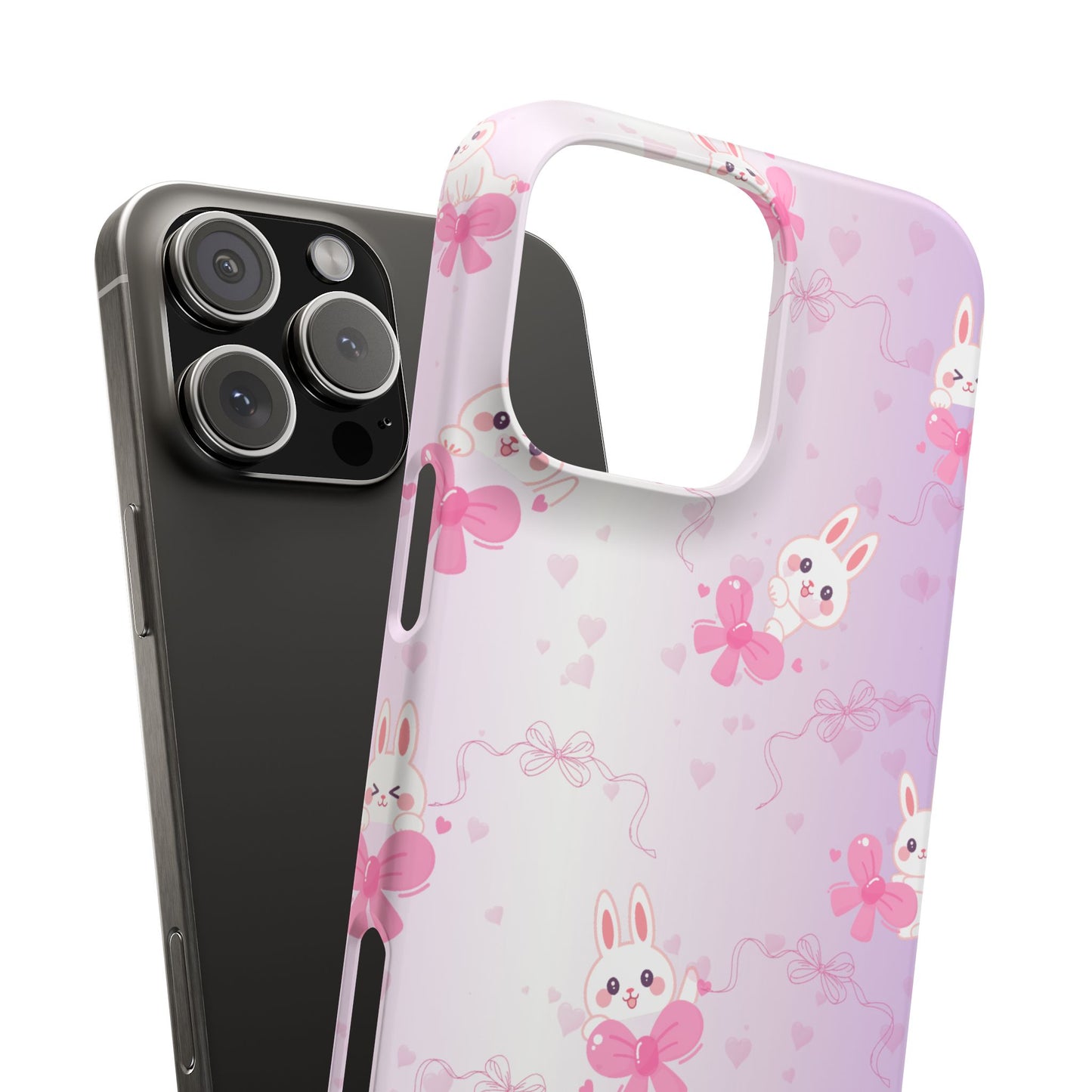 Cute Bunny Snap Cases, Pink Bunny Phone Case, Pastel Animal Phone Cover, Spring Accessories, Gift for Animal Lovers