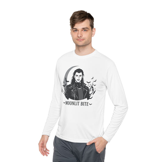 Moonlit Bite Gothic Long Sleeve Tee – Unisex Halloween Shirt, Casual Autumn Wear