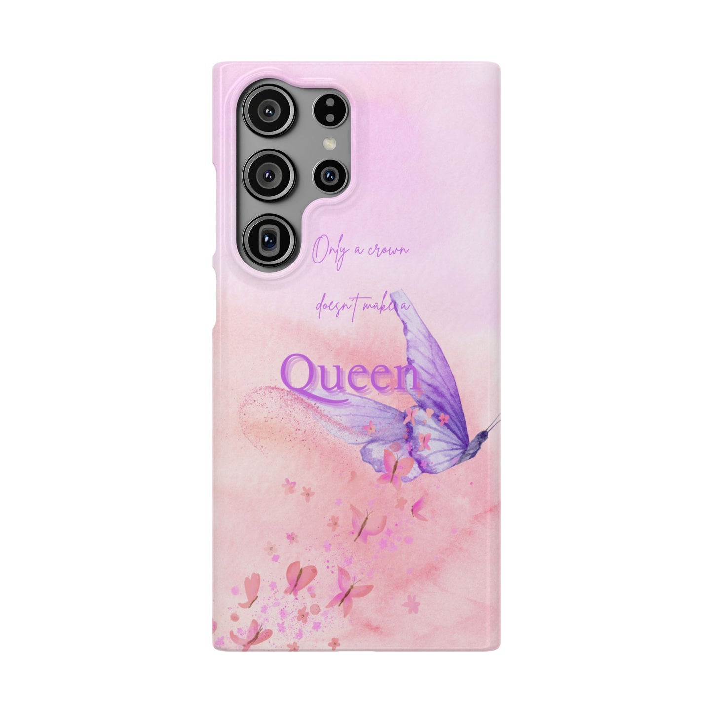 Butterfly Queen Phone Case, Floral Snap Case for Women, Dreamy Aesthetic