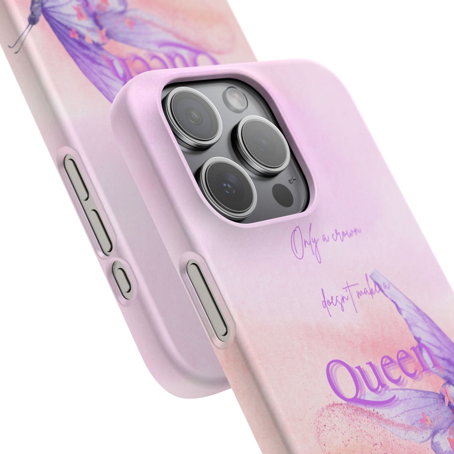 Butterfly Queen Phone Case, Floral Snap Case for Women, Dreamy Aesthetic