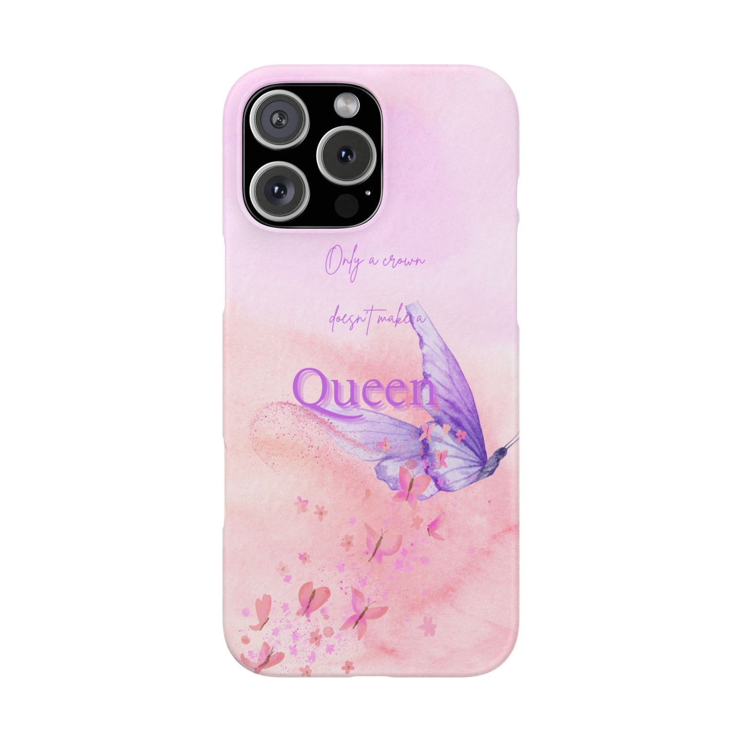 Butterfly Queen Phone Case, Floral Snap Case for Women, Dreamy Aesthetic