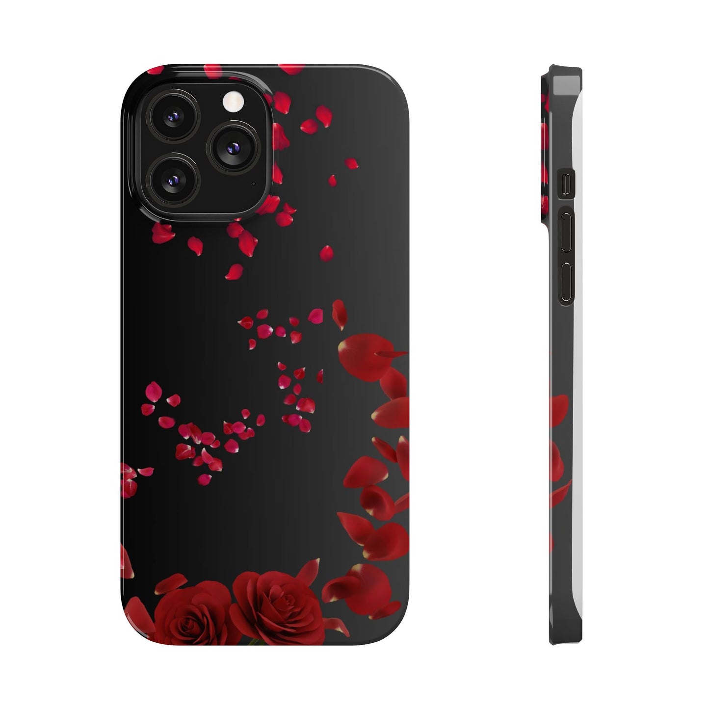 Romantic Rose Slim Phone Case - Floral Design, Love Gift, Phone Accessory, Customizable Cover, Valentine’s Day Present