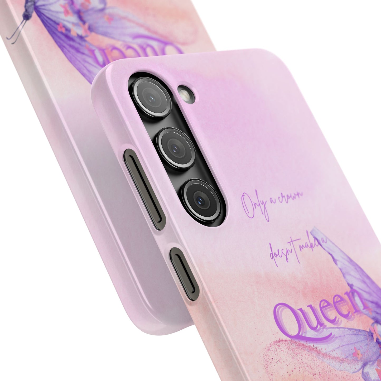 Butterfly Queen Phone Case, Floral Snap Case for Women, Dreamy Aesthetic