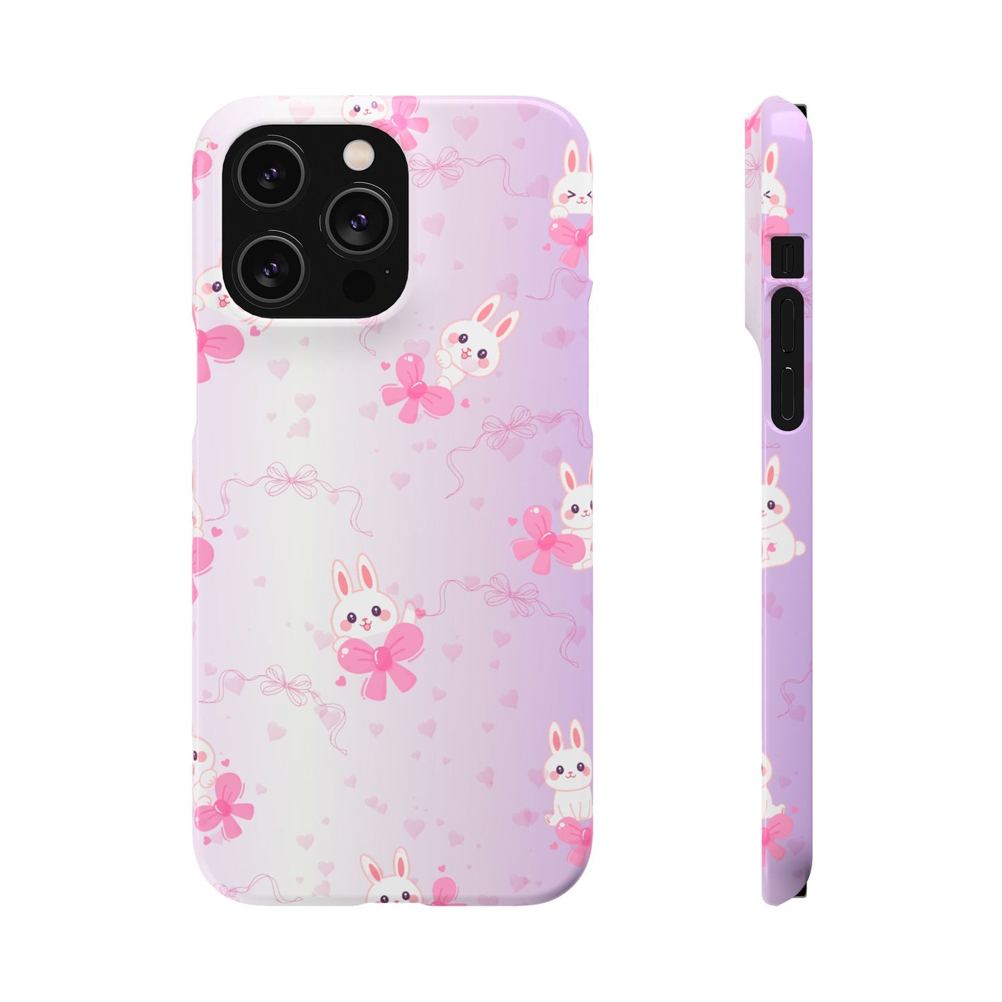 Cute Bunny Snap Cases, Pink Bunny Phone Case, Pastel Animal Phone Cover, Spring Accessories, Gift for Animal Lovers