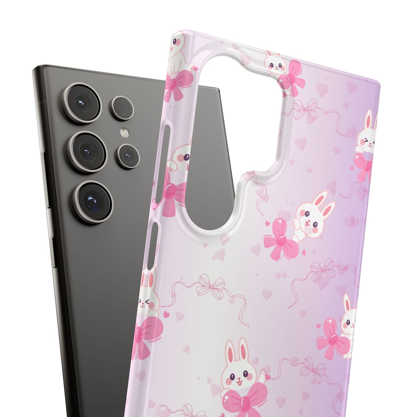 Cute Bunny Snap Cases, Pink Bunny Phone Case, Pastel Animal Phone Cover, Spring Accessories, Gift for Animal Lovers
