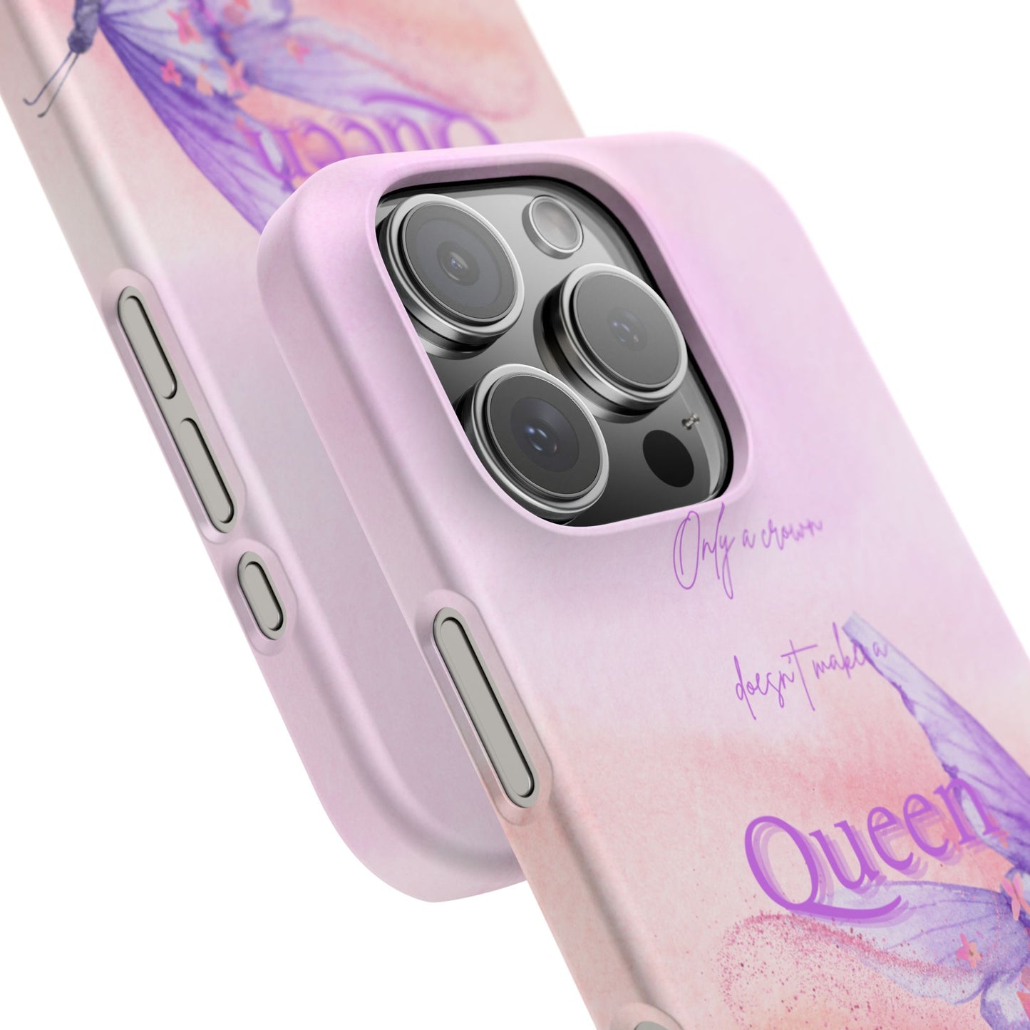 Butterfly Queen Phone Case, Floral Snap Case for Women, Dreamy Aesthetic