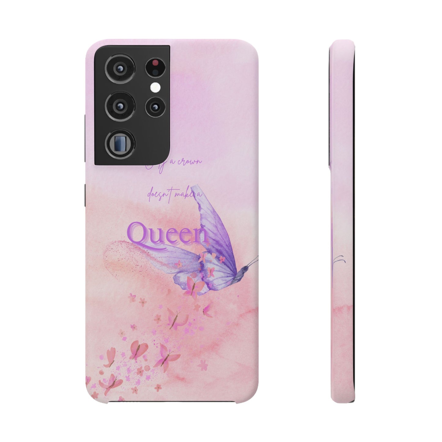 Butterfly Queen Phone Case, Floral Snap Case for Women, Dreamy Aesthetic