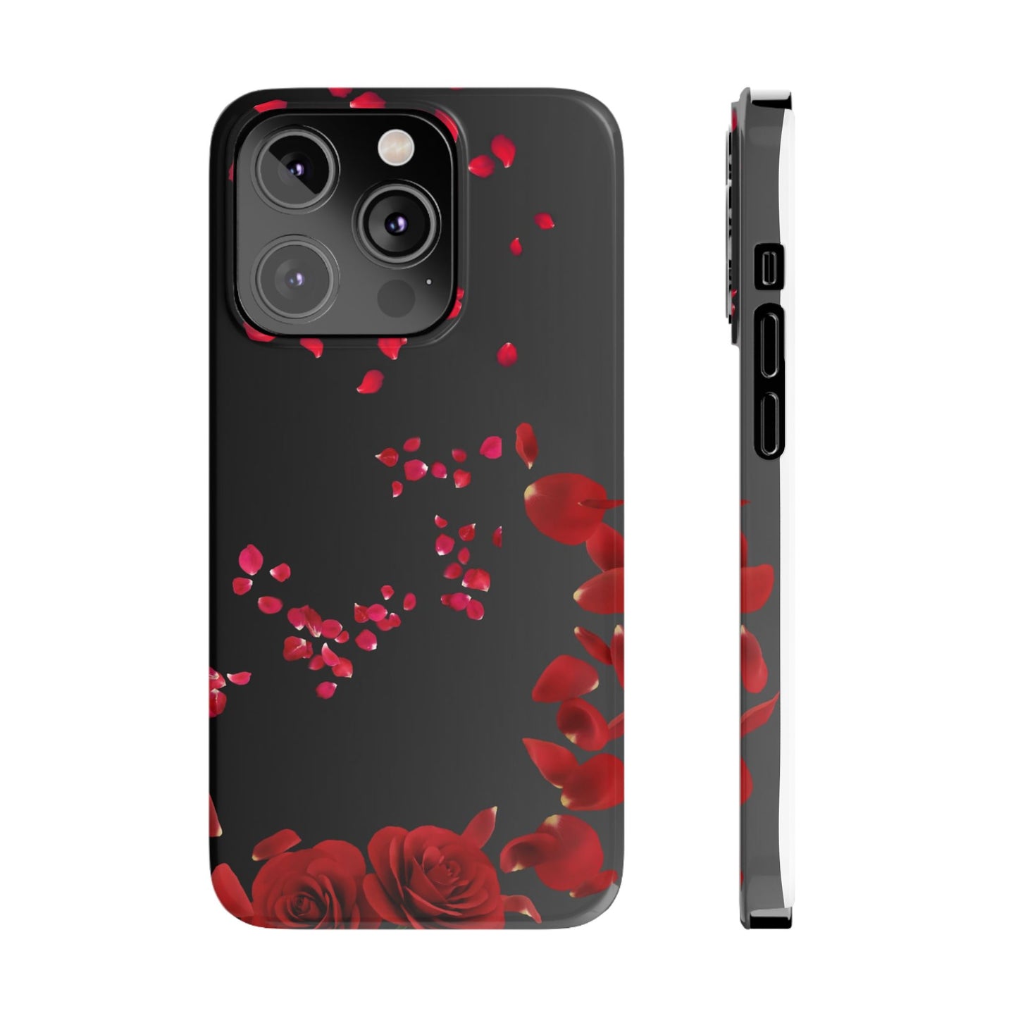 Romantic Rose Slim Phone Case - Floral Design, Love Gift, Phone Accessory, Customizable Cover, Valentine’s Day Present
