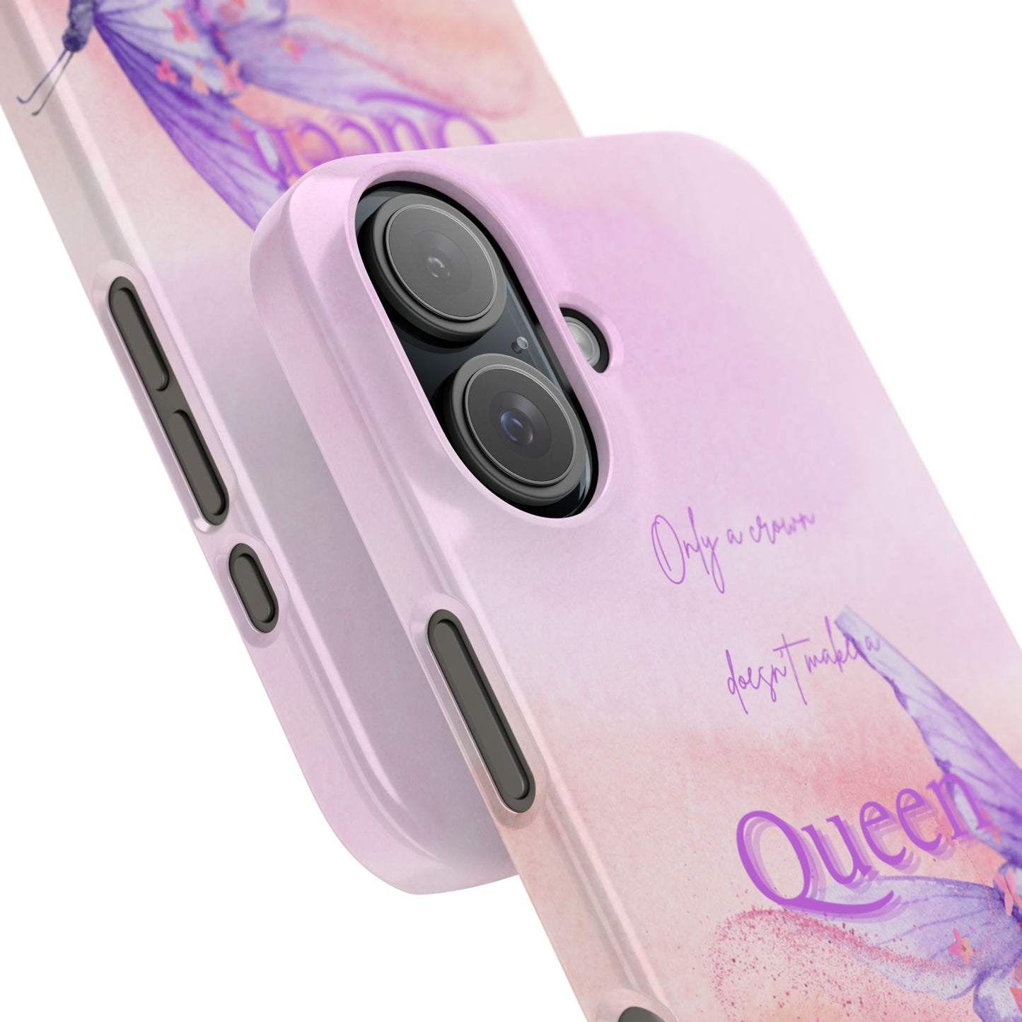 Butterfly Queen Phone Case, Floral Snap Case for Women, Dreamy Aesthetic