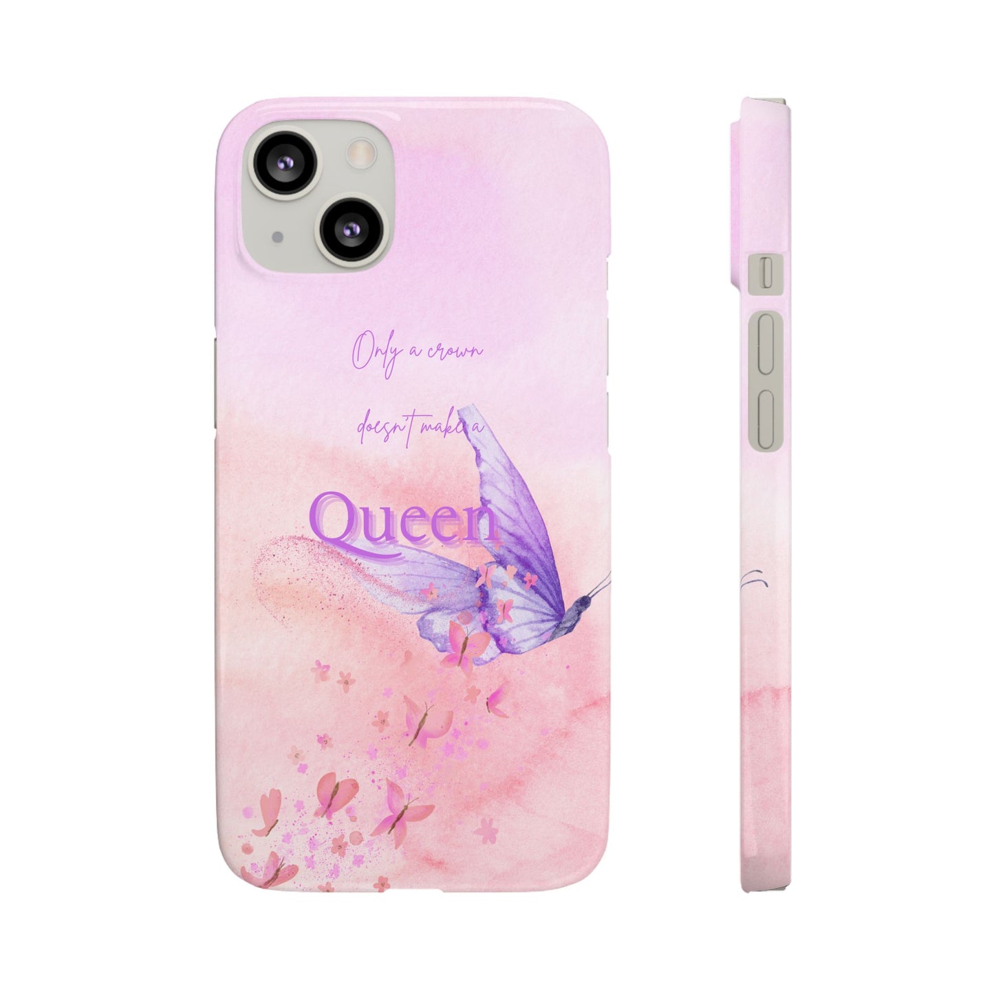Butterfly Queen Phone Case, Floral Snap Case for Women, Dreamy Aesthetic