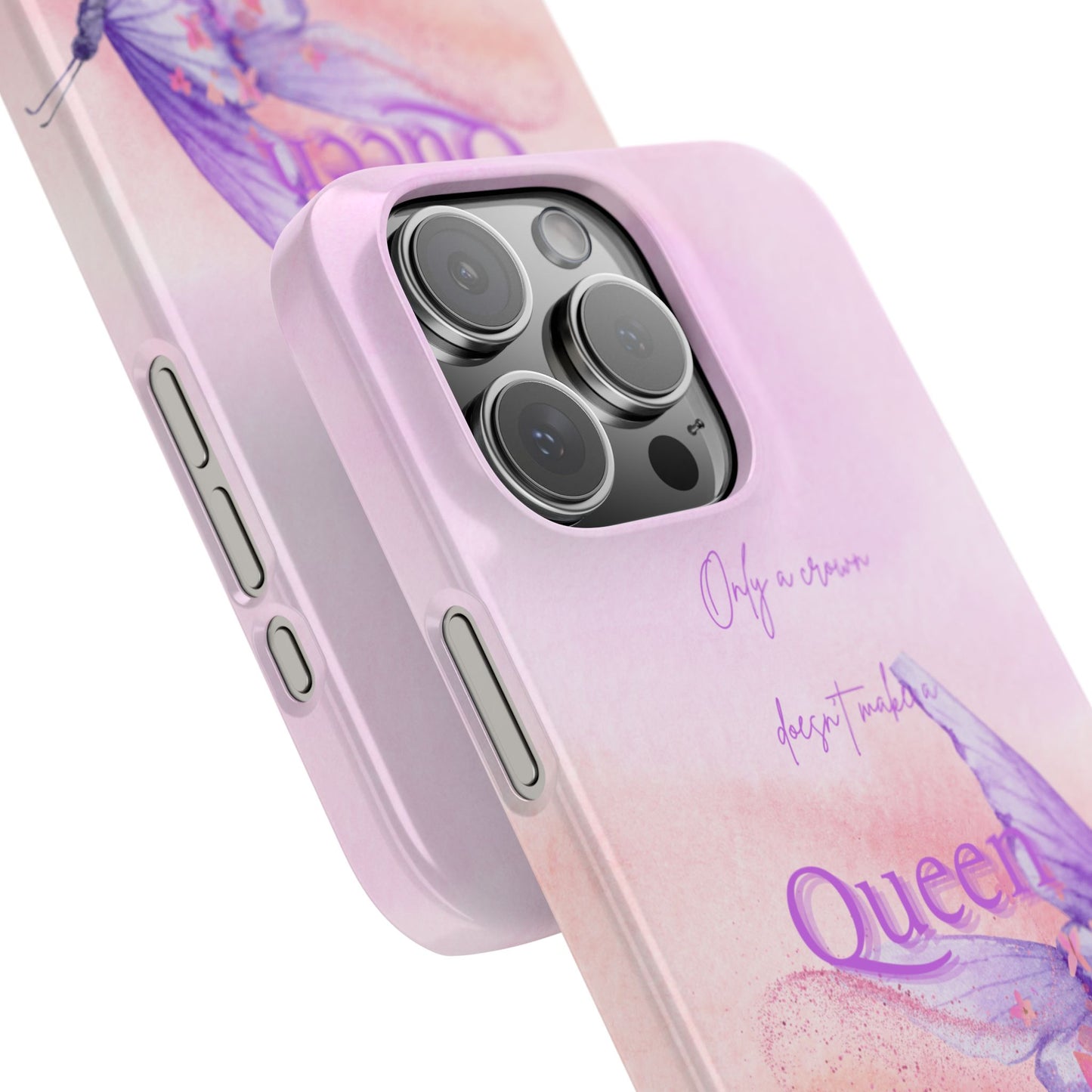 Butterfly Queen Phone Case, Floral Snap Case for Women, Dreamy Aesthetic
