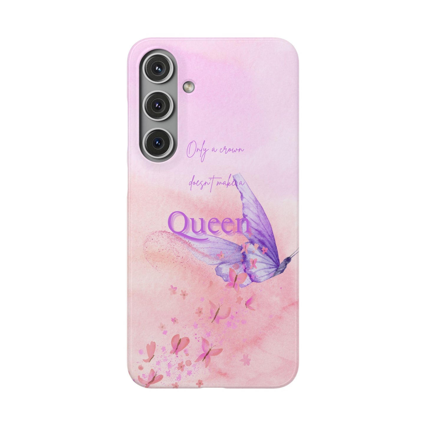 Butterfly Queen Phone Case, Floral Snap Case for Women, Dreamy Aesthetic