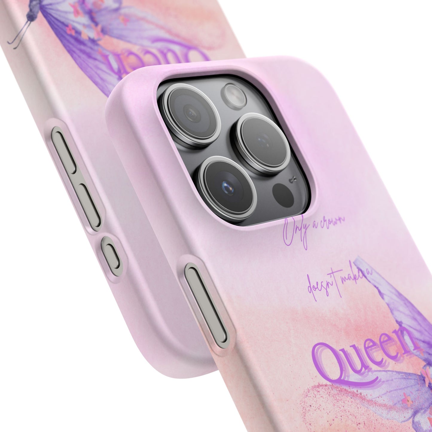 Butterfly Queen Phone Case, Floral Snap Case for Women, Dreamy Aesthetic
