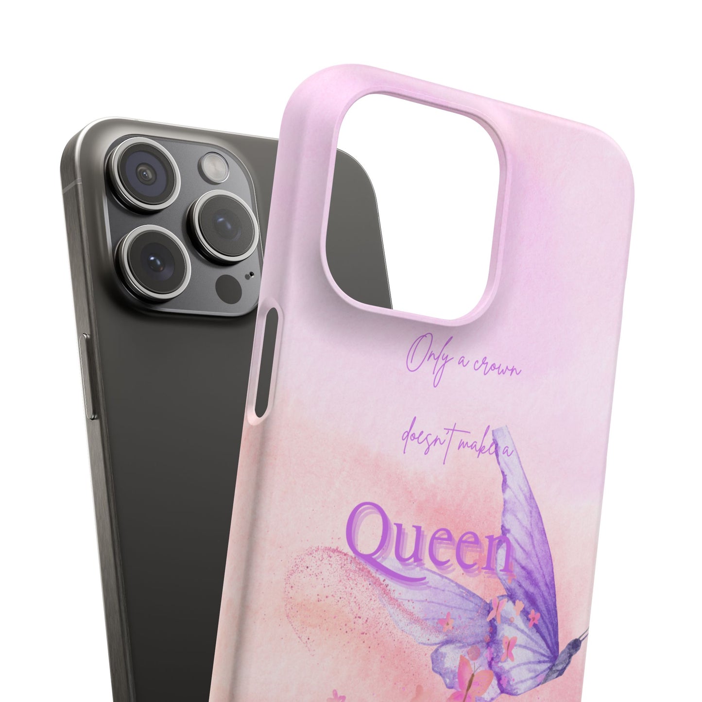 Butterfly Queen Phone Case, Floral Snap Case for Women, Dreamy Aesthetic