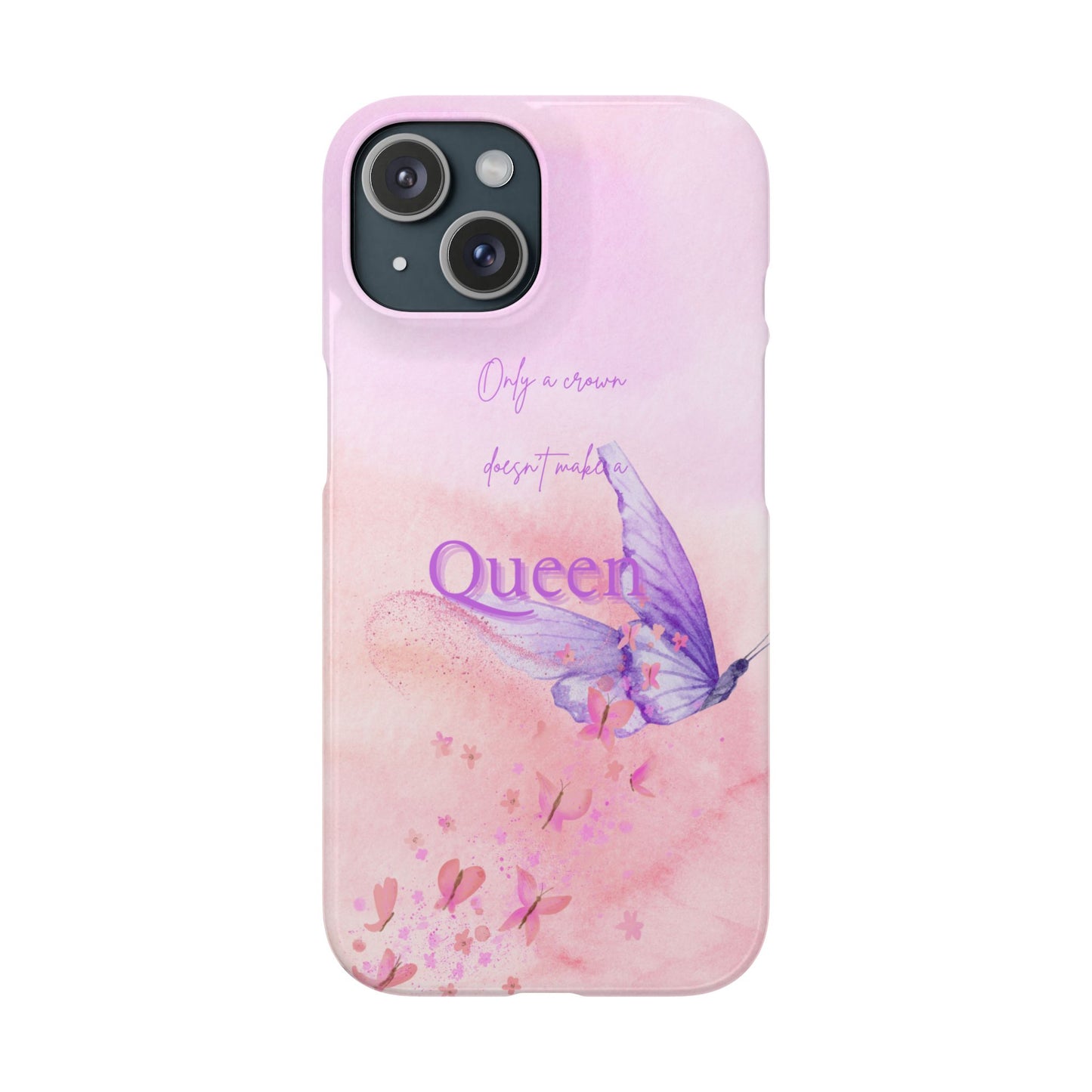 Butterfly Queen Phone Case, Floral Snap Case for Women, Dreamy Aesthetic