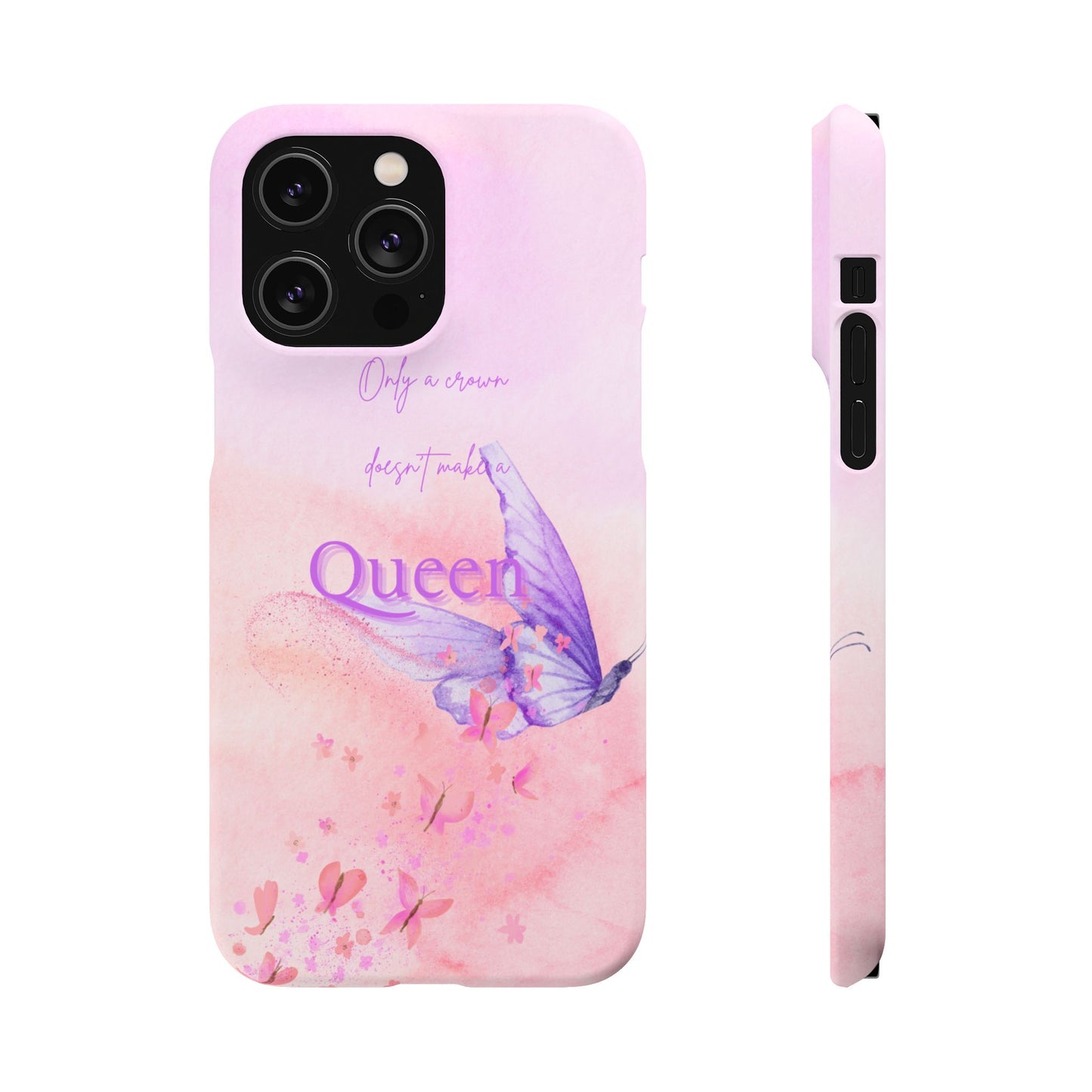 Butterfly Queen Phone Case, Floral Snap Case for Women, Dreamy Aesthetic