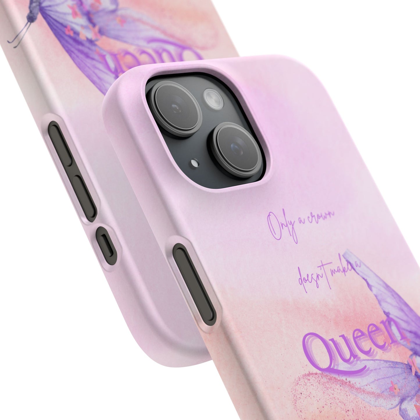 Butterfly Queen Phone Case, Floral Snap Case for Women, Dreamy Aesthetic