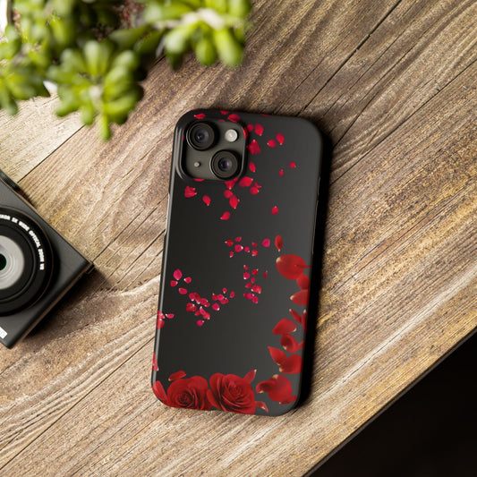 Romantic Rose Slim Phone Case - Floral Design, Love Gift, Phone Accessory, Customizable Cover, Valentine’s Day Present
